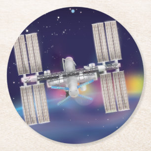 The International Space Station Round Paper Coaster