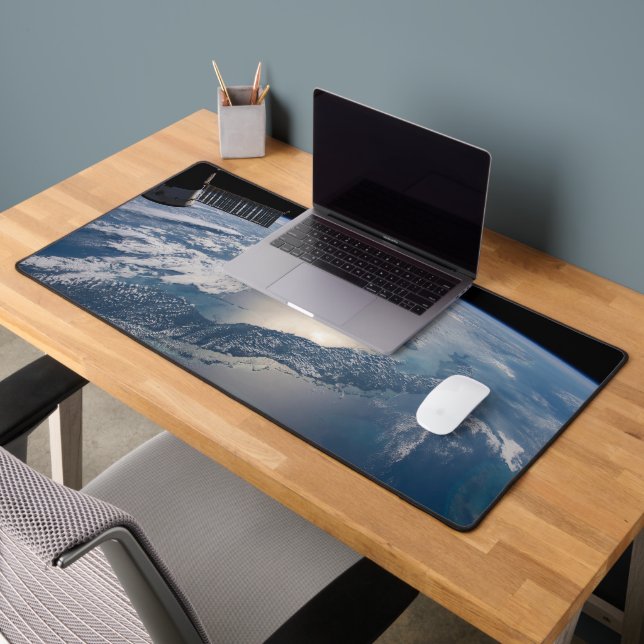The International Spce Station Above The Atlantic Desk Mat (Office 2)