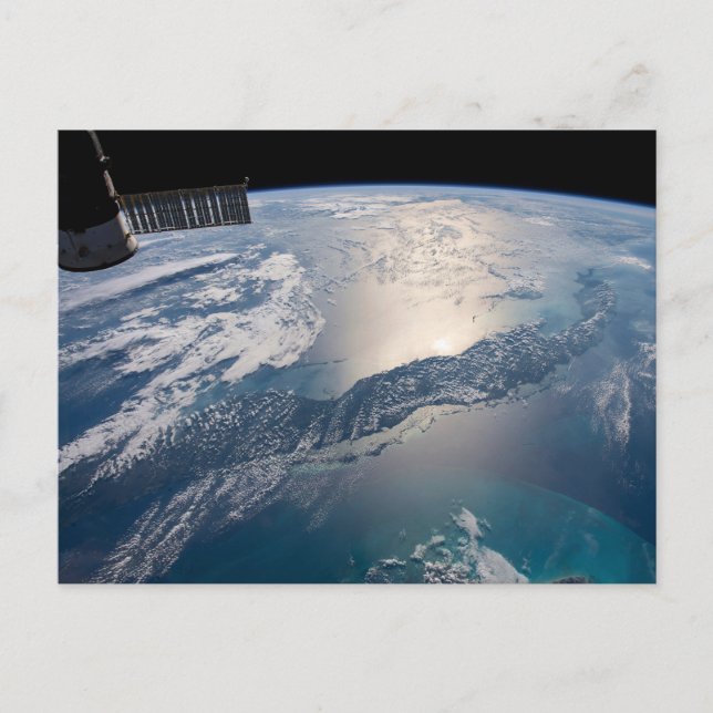 The International Spce Station Above The Atlantic Postcard (Front)