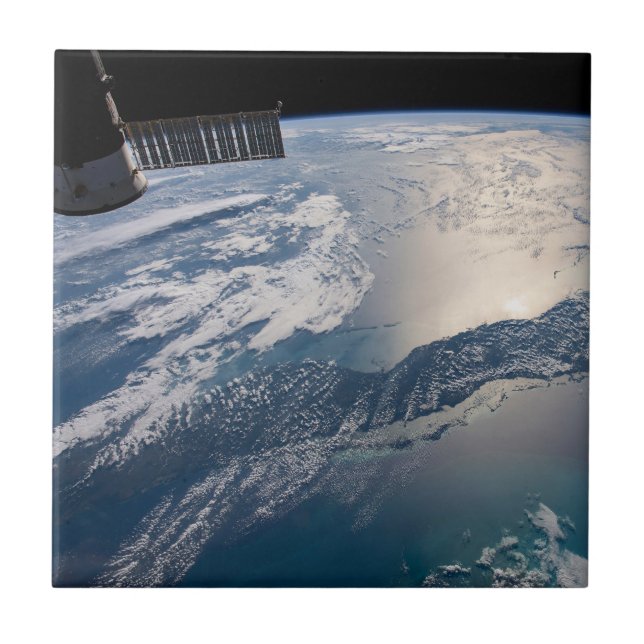 The International Spce Station Above The Atlantic Tile (Front)