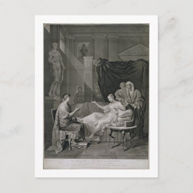 The Interview of Augustus and Cleopatra, engraved Postcard (Front)