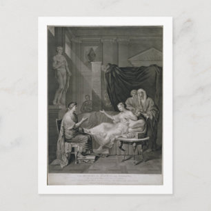 The Interview of Augustus and Cleopatra, engraved Postcard