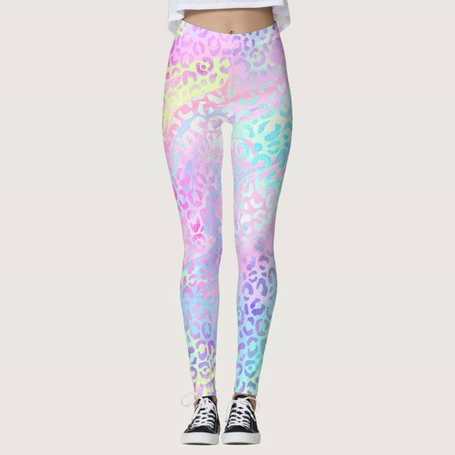 The Iridescent Leopard Series Design 10 Leggings (Front)