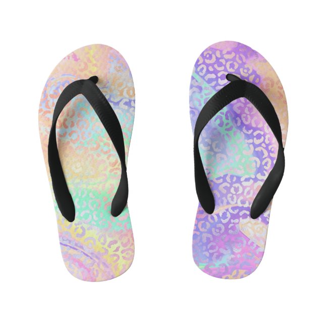 The Iridescent Leopard Series Design 3 Kid's Jandals (Footbed)