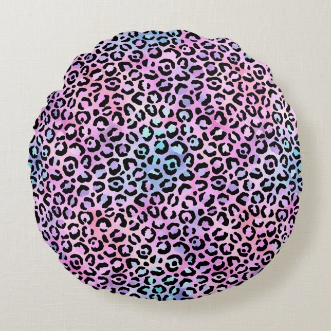 The Iridescent Leopard Series Design 4 Round Cushion (Front)