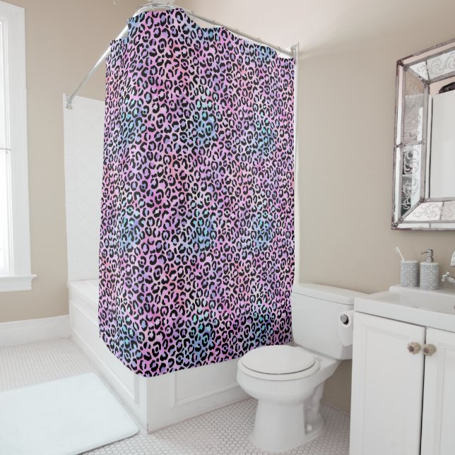 The Iridescent Leopard Series Design 4 Shower Curtain (In Situ)