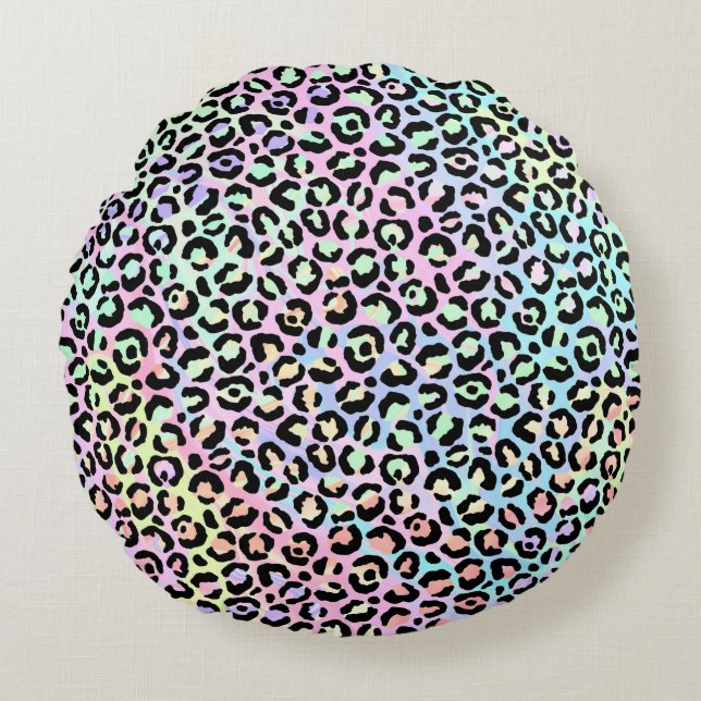 The Iridescent Leopard Series Design 5 Round Cushion (Front)