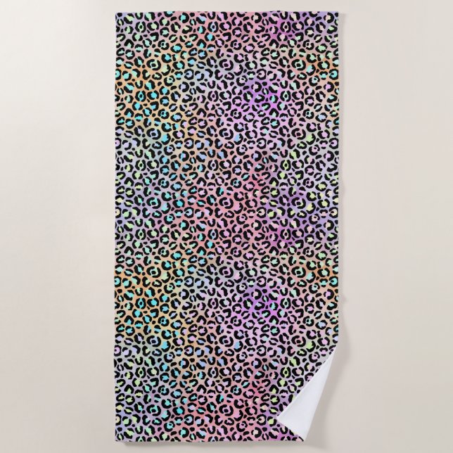 The Iridescent Leopard Series Design 6 Beach Towel (Front)