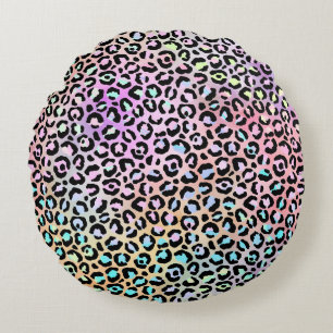 The Iridescent Leopard Series Design 6 Round Cushion