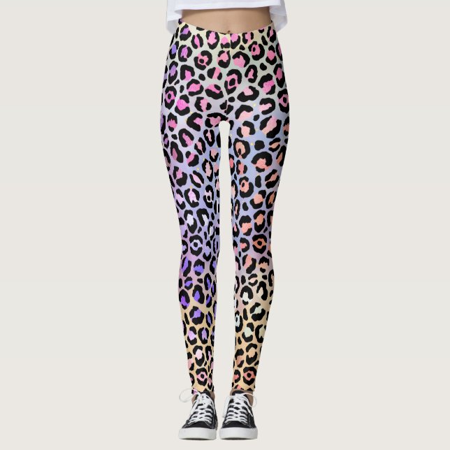 The Iridescent Leopard Series Design 7 Leggings (Front)