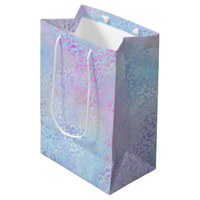The Iridescent Leopard Series Design 9 Medium Gift Bag (Front Angled)