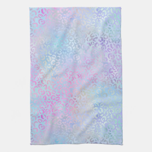 The Iridescent Leopard Series Design 9 Tea Towel (Vertical)