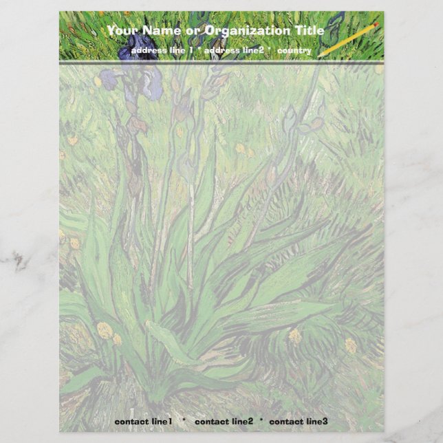 The Iris by Van Gogh Customized Letterhead (Front)