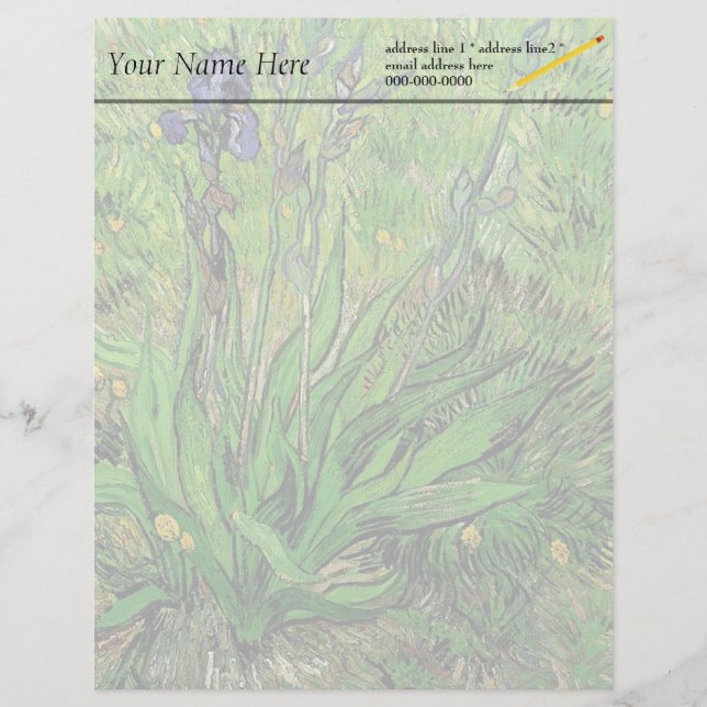 The Iris by Van Gogh Letterhead Design (Front)