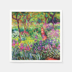 The Iris Garden at Giverny by Claude Monet Napkin
