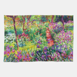 The Iris Garden at Giverny by Claude Monet Tea Towel