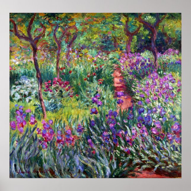 The Iris Garden at Giverny, Claude Monet Poster (Front)