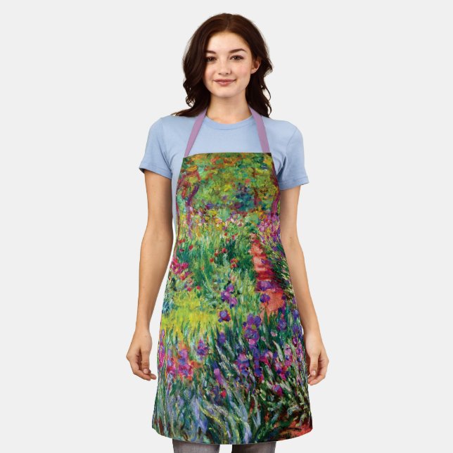 The Iris Garden by Claude Monet   Apron (Worn)