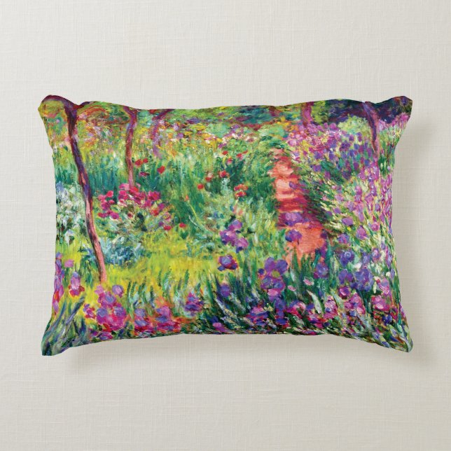 The Iris Garden by Claude Monet Decorative Cushion (Front)