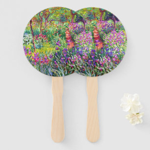 The Iris Garden by Claude Monet Keychain Hand Fan