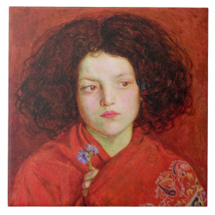 The Irish Girl, 1860 (oil on canvas laid down on b Tile