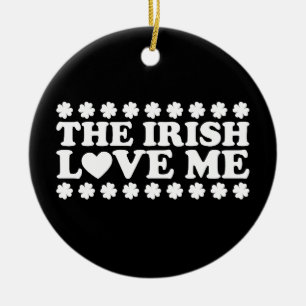 The Irish Love Me Shamrock St Patrick's Day Retro Ceramic Tree Decoration