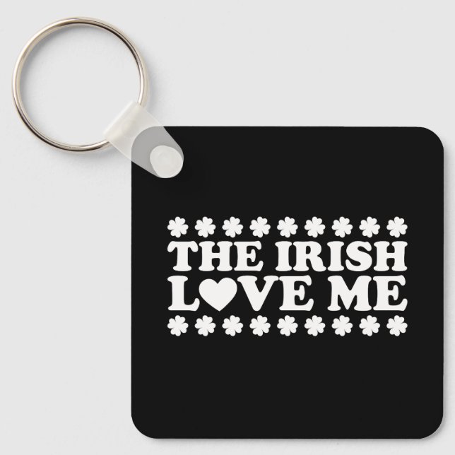 The Irish Love Me Shamrock St Patrick's Day Retro Key Ring (Front)