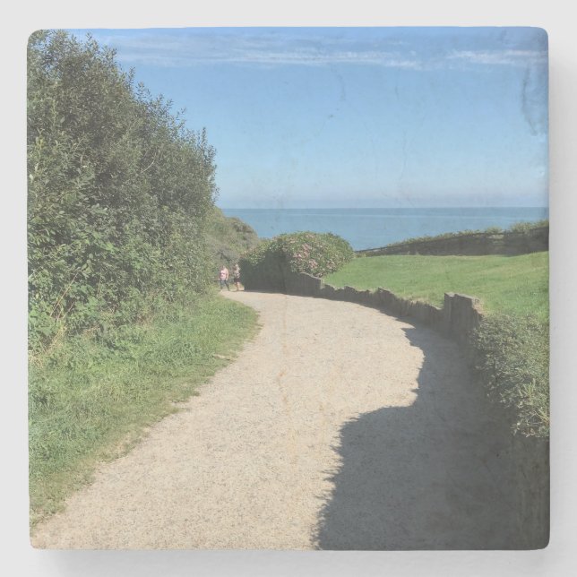 The Irish Sea from Gorey, Ireland Stone Coaster (Front)