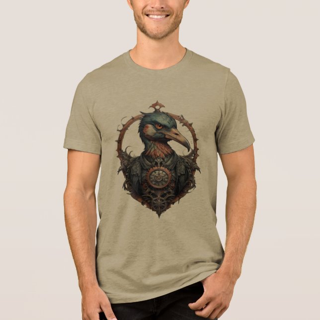 "The Iron Beak: A Steampunk Ibis" Tri-Blend Shirt (Front)