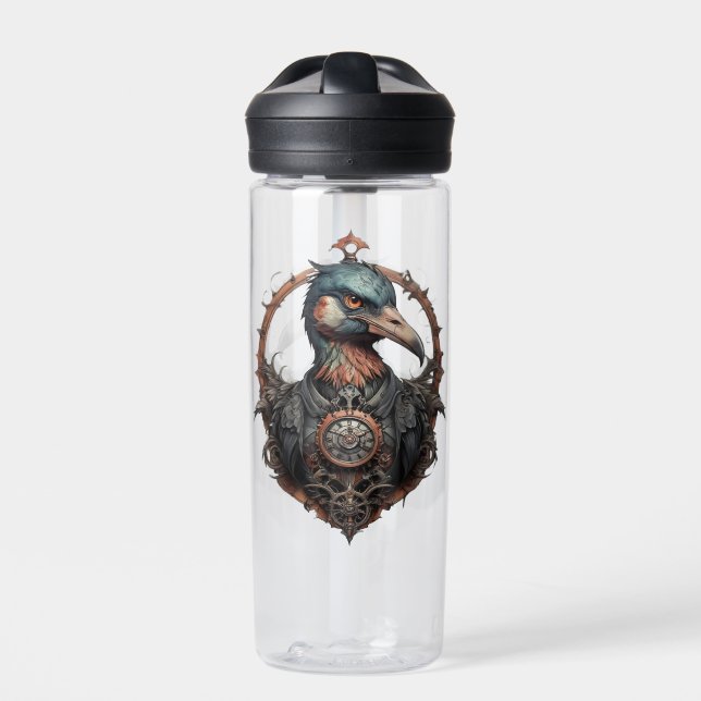 "The Iron Beak: A Steampunk Ibis" Water Bottle (Front)