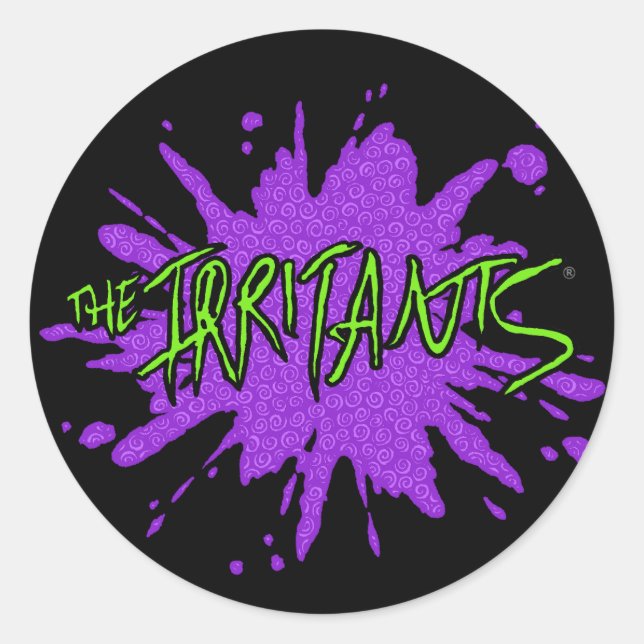 The Irritants Splat Logo Green/Purple Classic Round Sticker (Front)