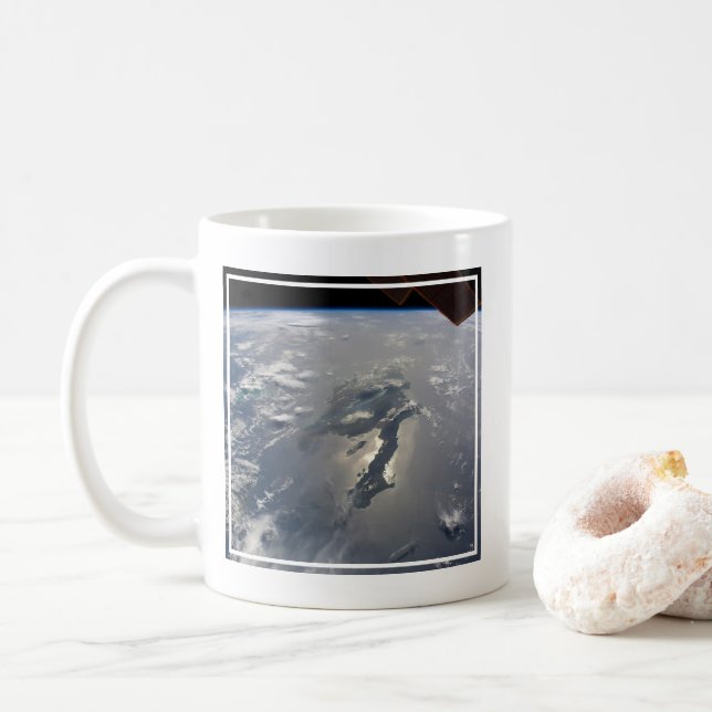 The Island Of Hispaniola With Sunglin Coffee Mug (With Donut)