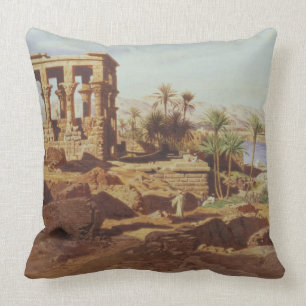 The Island of Philae, 1866 (w/c) Cushion