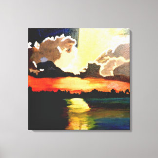 THE ISLAND SUNSET canvas painting Print
