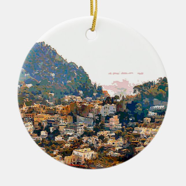The Isle of Capri Ceramic Tree Decoration (Front)