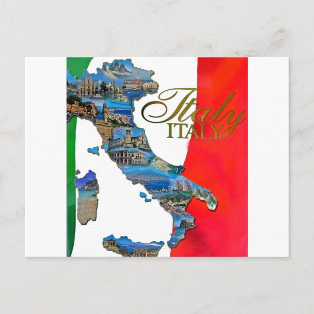The Italian "Boot" Postcard (Front)