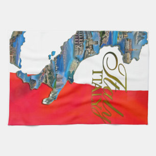 The Italian "Boot" Tea Towel