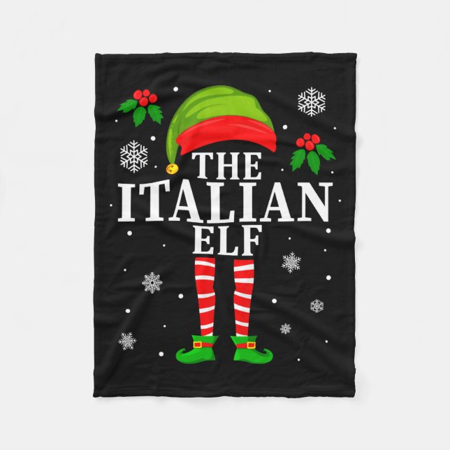 The Italian Elf Family Matching Christmas Pajama L Fleece Blanket (Front)