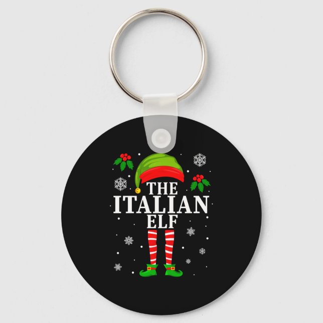 The Italian Elf Family Matching Christmas Pajama L Key Ring (Front)