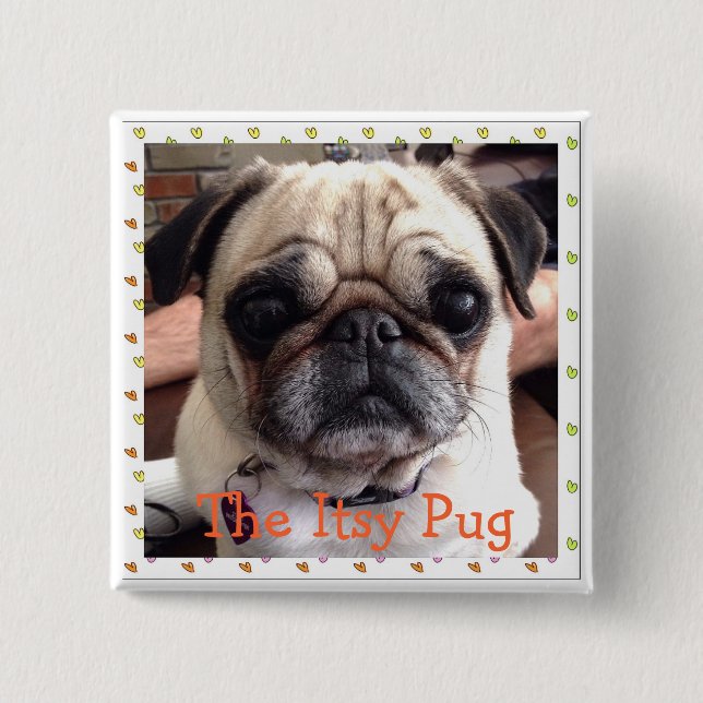 The Itsy Pug button (Front)