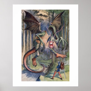 The Jabberwocky Alice's Adventure in Wonderland Poster