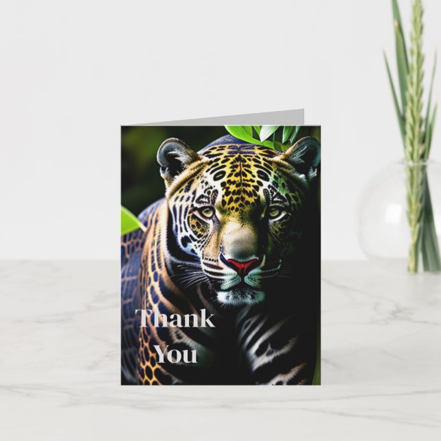 The Jaguar - Fierce Jungle Predator Thank You Card (Front)