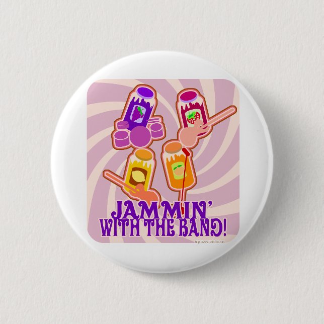 The Jammin Jam Band 6 Cm Round Badge (Front)