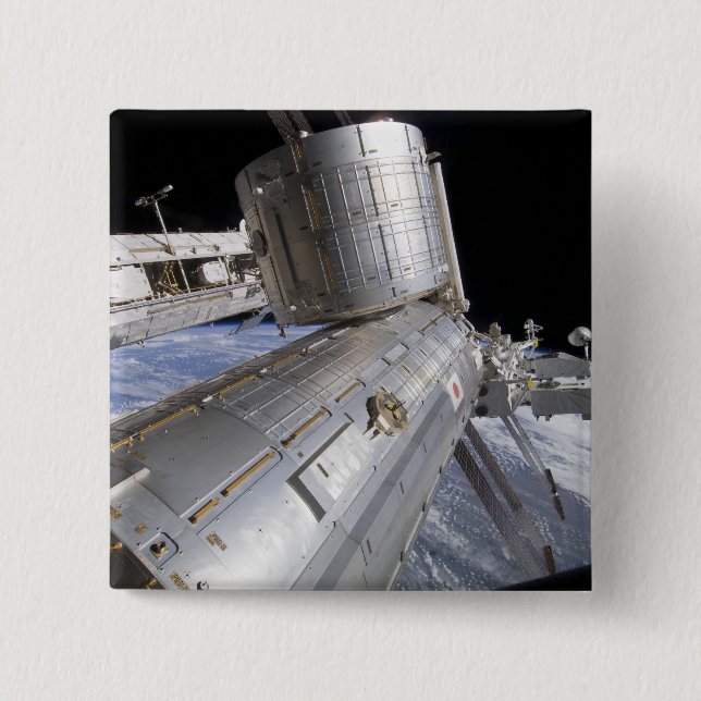 The Japanese Experiment Module Kibo laboratory 15 Cm Square Badge (Front)