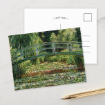The Japanese Footbridge | Claude Monet Postcard<br><div class="desc">The Japanese Footbridge and the Water Lily Pool by French Impressionist artist Claude Monet. Original fine art painting is an oil on canvas of a garden with water lilies under the Japanese footbridge. 

Use the design tools to add custom text or personalise the image.</div>