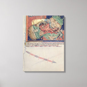 The jaws of Hell swallowing the red dragon Canvas Print