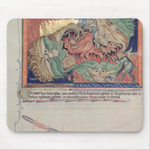 The jaws of Hell swallowing the red dragon Mouse Pad