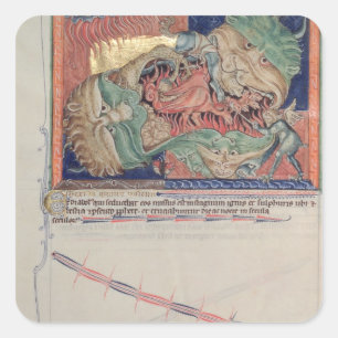 The jaws of Hell swallowing the red dragon Square Sticker