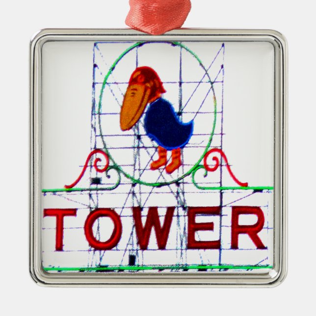 The Jayhawk Tower Metal Tree Decoration (Front)