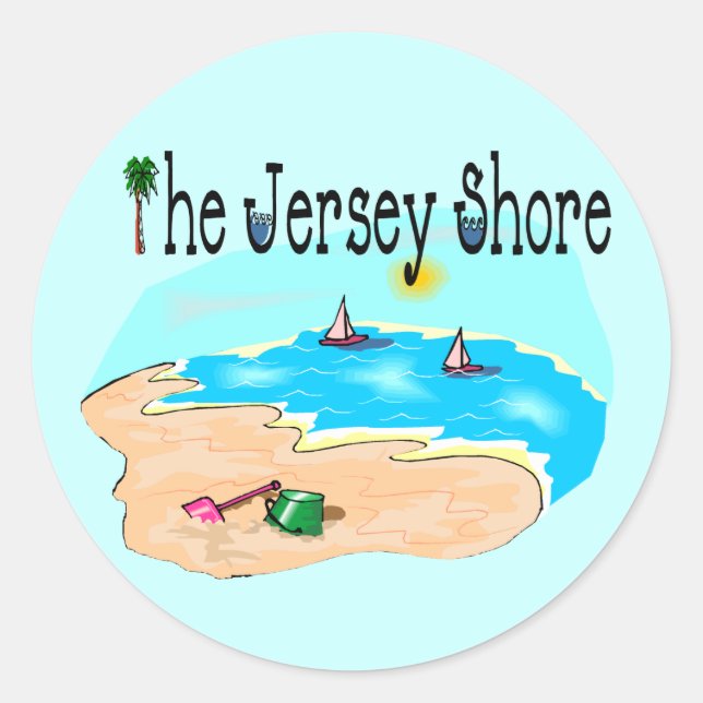 The Jersey Shore Classic Round Sticker (Front)